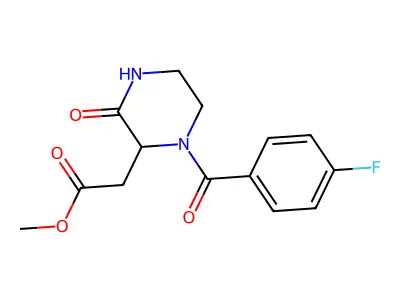 Methyl 2-[1-(4-fluorobenzoyl)-3-oxopiperazin-2-yl]acetate structure