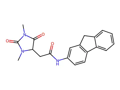 2-(1,3-dimethyl-2,5-dioxoimidazolidin-4-yl)-N-(9H-fluoren-2-yl)acetamide structure