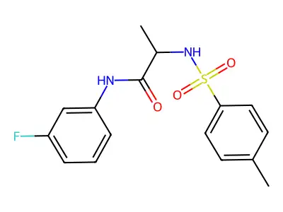 N-(3-fluorophenyl)-2-{[(4-methylphenyl)sulfonyl]amino}propanamide structure