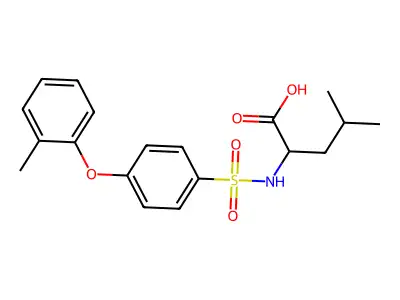 Leucine, N-[[4-(2-methylphenoxy)phenyl]sulfonyl]- structure