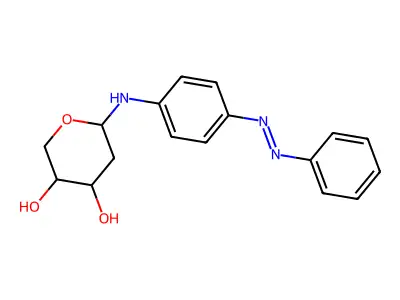 6-{4-[Phenyldiazenyl]anilino}tetrahydro-2H-pyran-3,4-diol structure