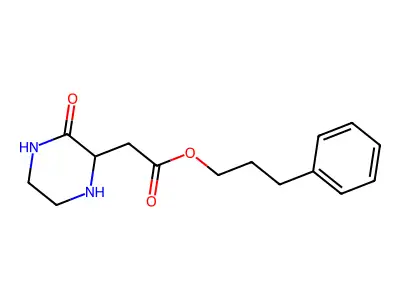3-Phenylpropyl 2-(3-oxo-2-piperazinyl)acetate structure