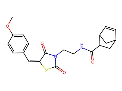 N-[2-[5-[(4-Methoxyphenyl)methylene]-2,4-dioxo-3-thiazolidinyl]ethyl]bicyclo[2.2.1]hept-5-ene-2-carboxamide structure