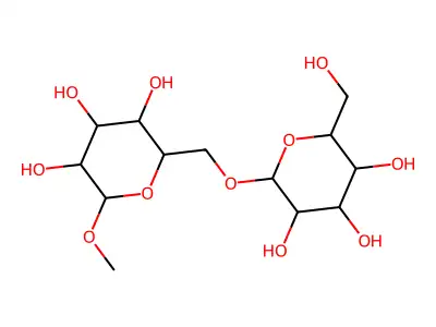 Methyl 6-O-(a-D-mannopyranosyl)-a-D-mannopyranoside structure