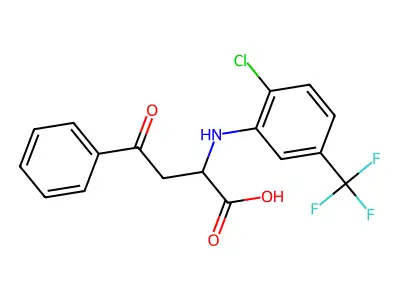 2-[2-Chloro-5-(trifluoromethyl)anilino]-4-oxo-4-phenylbutanoic acid structure