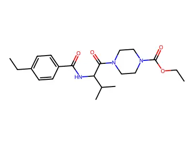 ethyl 4-{N-[(4-ethylphenyl)carbonyl]valyl}piperazine-1-carboxylate structure
