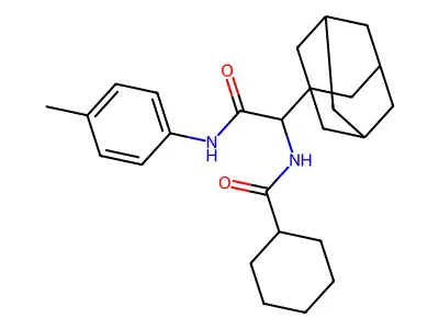 2-adamantanyl-2-(cyclohexylcarbonylamino)-N-(4-methylphenyl)acetamide structure