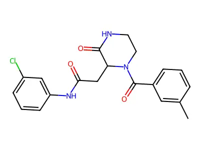 N-(3-chlorophenyl)-2-[1-(3-methylbenzoyl)-3-oxopiperazin-2-yl]acetamide structure