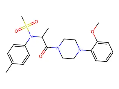 N-[1-[4-(2-methoxyphenyl)piperazin-1-yl]-1-oxopropan-2-yl]-N-(4-methylphenyl)methanesulfonamide structure