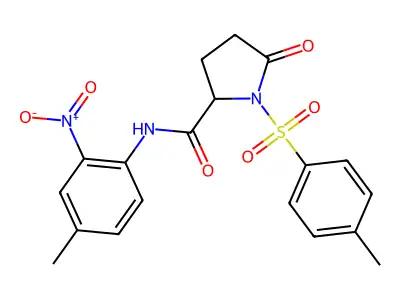 N-(4-methyl-2-nitrophenyl)-1-[(4-methylphenyl)sulfonyl]-5-oxoprolinamide structure