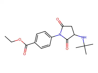 Ethyl 4-[3-(tert-butylamino)-2,5-dioxopyrrolidin-1-yl]benzoate structure