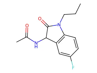 N-(5-fluoro-2-oxo-1-propyl-3H-indol-3-yl)acetamide structure