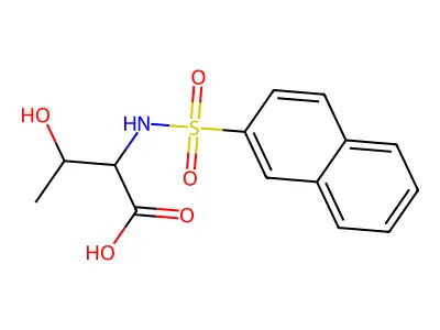 3-Hydroxy-2-(naphthalene-2-sulfonamido)butanoic acid structure