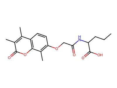 N-{[(3,4,8-trimethyl-2-oxo-2H-chromen-7-yl)oxy]acetyl}norvaline structure