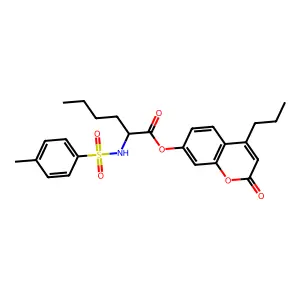 (2-oxo-4-propylchromen-7-yl) (2R)-2-[(4-methylphenyl)sulfonylamino]hexanoate structure