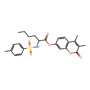(3,4-dimethyl-2-oxochromen-7-yl) (2R)-2-[(4-methylphenyl)sulfonylamino]hexanoate structure