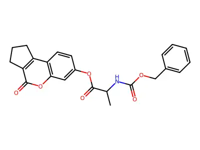 4-oxo-1,2,3,4-tetrahydrocyclopenta[c]chromen-7-yl 2-(((benzyloxy)carbonyl)amino)propanoate structure