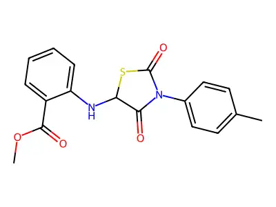 Methyl 2-{[3-(4-methylphenyl)-2,4-dioxo-1,3-thiazolidin-5-yl]amino}benzoate structure