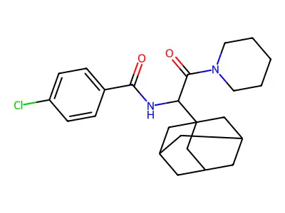 N-[1-(1-adamantyl)-2-oxo-2-piperidin-1-ylethyl]-4-chlorobenzamide structure
