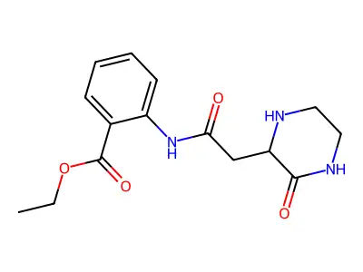 Ethyl 2-[[2-(3-oxopiperazin-2-yl)acetyl]amino]benzoate structure