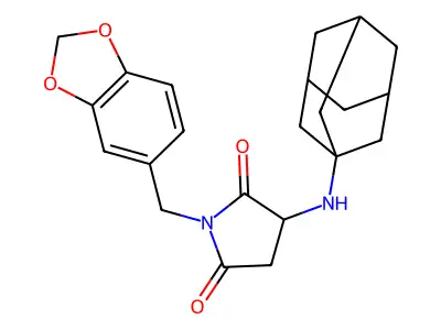 3-(1-Adamantylamino)-1-(1,3-benzodioxol-5-ylmethyl)pyrrolidine-2,5-dione structure