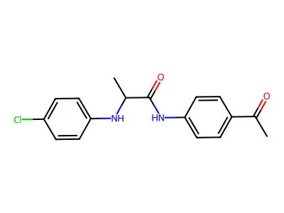 N-(4-acetylphenyl)-2-(4-chloroanilino)propanamide structure