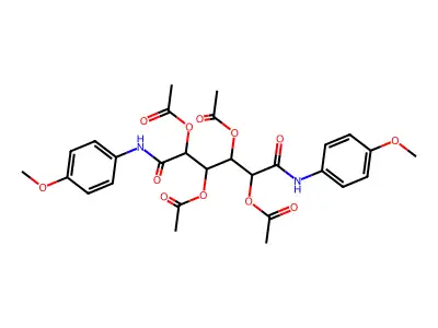 [2,4,5-Triacetyloxy-1,6-bis(4-methoxyanilino)-1,6-dioxohexan-3-yl] acetate structure