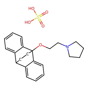 9,10-Ethanoanthracene, 9,10-dihydro-9-(2-pyrrolidinylethoxy)-, hydrogensulfate structure