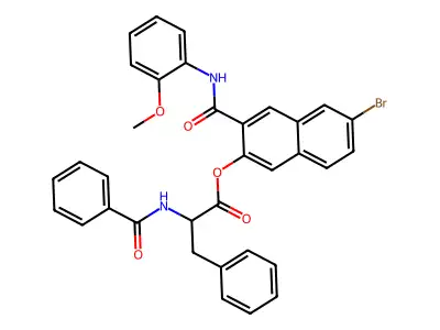 [6-bromo-3-[(2-methoxyphenyl)carbamoyl]naphthalen-2-yl] 2-benzamido-3-phenylpropanoate structure