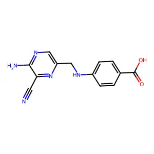 4-[(5-Amino-6-cyanopyrazin-2-yl)methylamino]benzoic acid structure