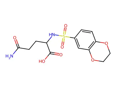 4-Carbamoyl-2-(2,3-dihydro-1,4-benzodioxine-6-sulfonamido)butanoic acid structure