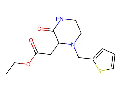Ethyl [3-oxo-1-(2-thienylmethyl)-2-piperazinyl]acetate structure