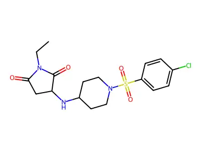 3-[[1-(4-Chlorophenyl)sulfonylpiperidin-4-yl]amino]-1-ethylpyrrolidine-2,5-dione structure