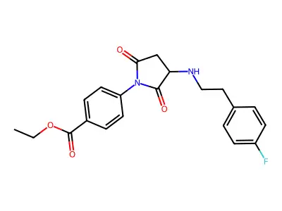 Ethyl 4-[3-[2-(4-fluorophenyl)ethylamino]-2,5-dioxopyrrolidin-1-yl]benzoate structure