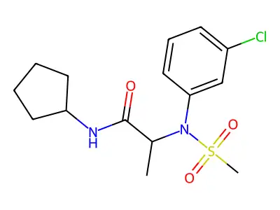 2-(3-chloro-N-methylsulfonylanilino)-N-cyclopentylpropanamide structure