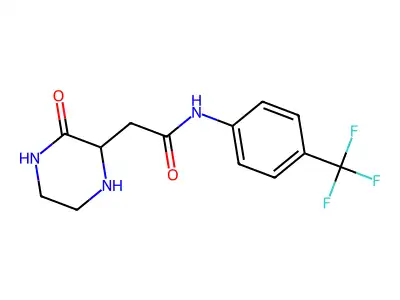 2-(3-oxopiperazin-2-yl)-N-[4-(trifluoromethyl)phenyl]acetamide structure