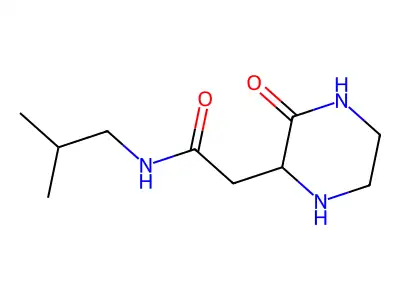 N-(2-methylpropyl)-2-(3-oxopiperazin-2-yl)acetamide structure