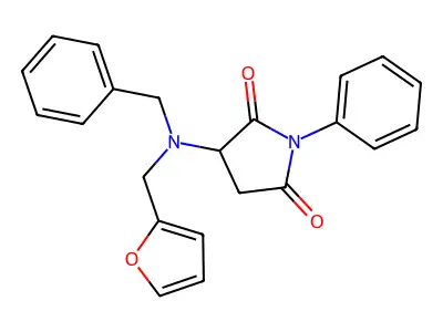 3-[Benzyl(furan-2-ylmethyl)amino]-1-phenylpyrrolidine-2,5-dione structure