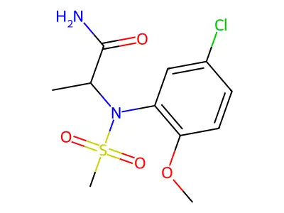 2-(5-chloro-2-methoxy-N-methylsulfonylanilino)propanamide structure