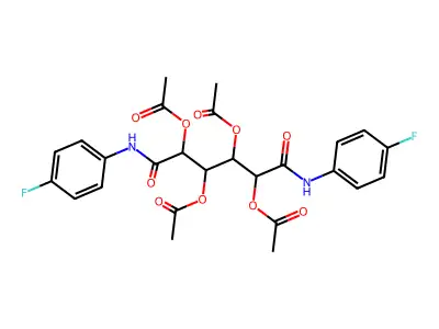 [2,4,5-Triacetyloxy-1,6-bis(4-fluoroanilino)-1,6-dioxohexan-3-yl] acetate structure