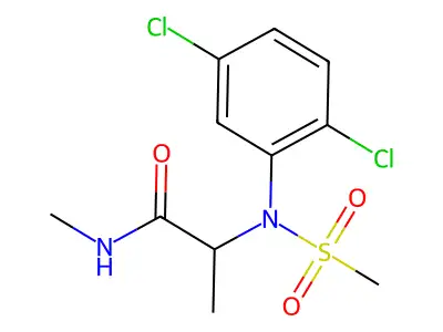 2-(2,5-dichloro-N-methylsulfonylanilino)-N-methylpropanamide structure