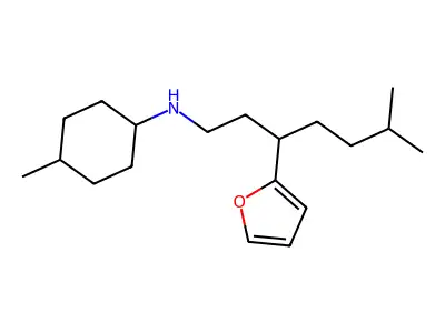 N-[3-(furan-2-yl)-6-methylheptyl]-4-methylcyclohexanamine structure