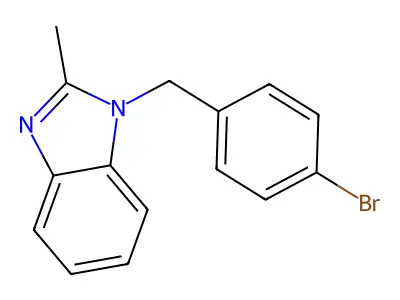 1-[(4-Bromophenyl)methyl]-2-methylbenzimidazole structure