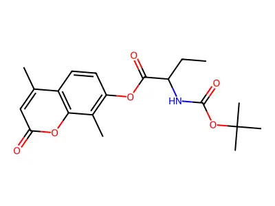 4,8-dimethyl-2-oxo-2H-chromen-7-yl 2-[(tert-butoxycarbonyl)amino]butanoate structure