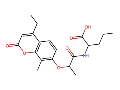 N-{2-[(4-ethyl-8-methyl-2-oxo-2H-chromen-7-yl)oxy]propanoyl}norvaline structure