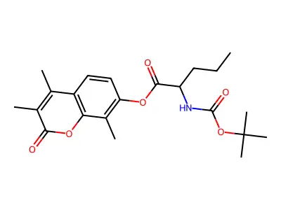3,4,8-trimethyl-2-oxo-2H-chromen-7-yl N-(tert-butoxycarbonyl)norvalinate structure
