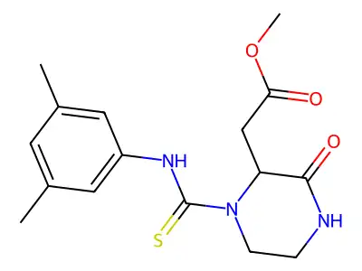 Methyl {1-[(3,5-dimethylphenyl)carbamothioyl]-3-oxopiperazin-2-yl}acetate structure
