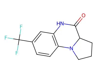 7-(trifluoromethyl)-1,2,3,3a-tetrahydropyrrolo[1,2-a]quinoxalin-4(5H)-one structure
