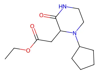 Ethyl 2-(1-cyclopentyl-3-oxopiperazin-2-yl)acetate structure