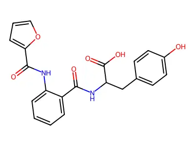 2-[[2-(furan-2-carbonylamino)benzoyl]amino]-3-(4-hydroxyphenyl)propanoic Acid structure